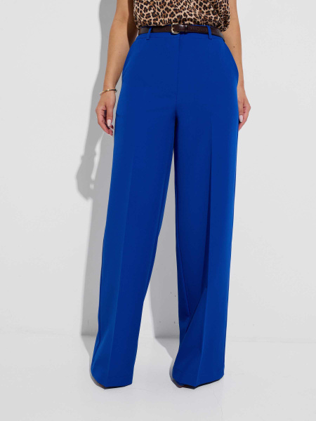 Брюки-палаццо женские из вискозы, васильковые