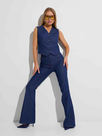 Джинсовый женский жилет классический