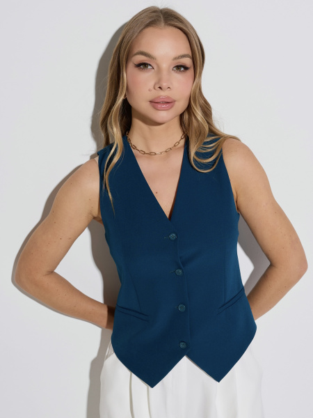 Жилет женский классический, изумрудный