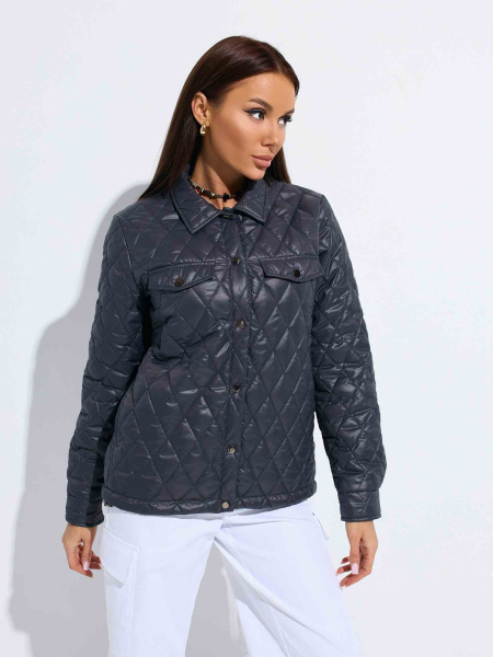 Куртка-рубашка женская стеганая, графит