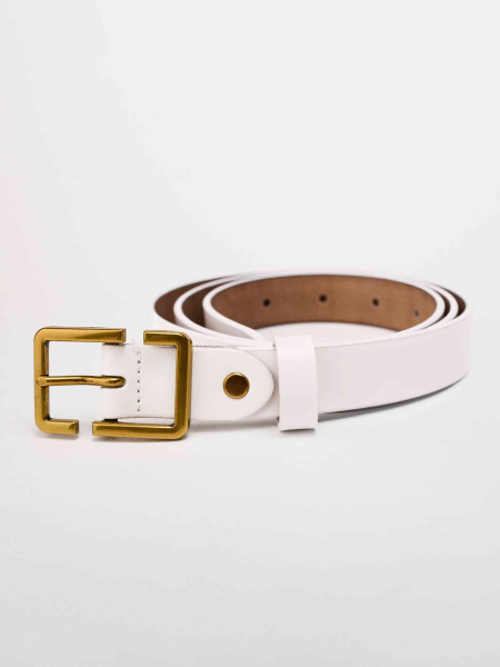 Ремень из натуральной кожи классический, белый