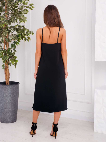 Платье женское комбинация, черное