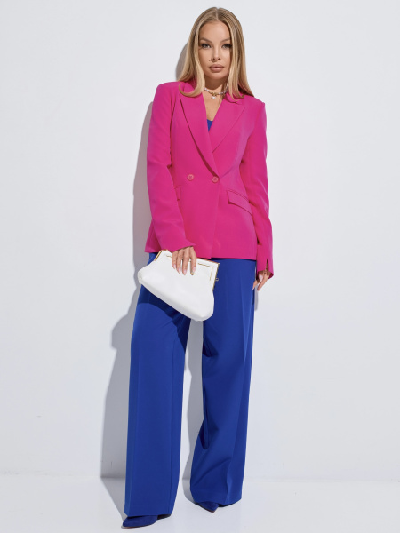 Брюки-палаццо женские с высокой посадкой, васильковые