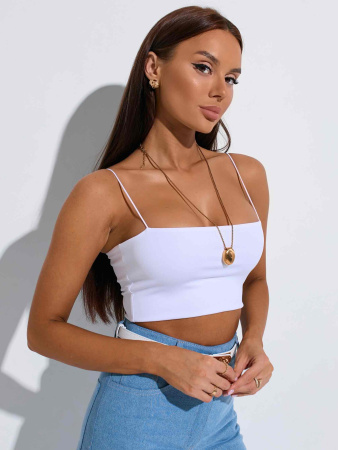 Топ женский базовый на бретельках, белый