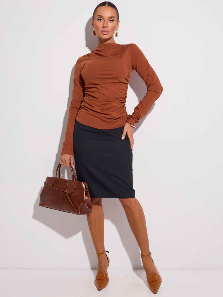 Юбка-карандаш классическая из вискозы, черная