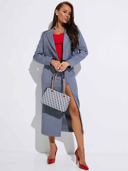 Жакет женский укороченный из вискозы, серый