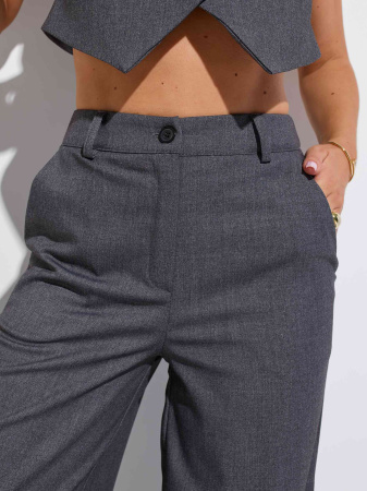 Женские брюки-палаццо из вискозы, темно-серые