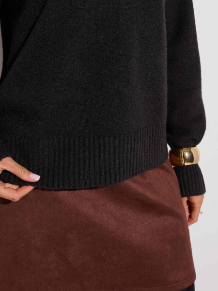 Базовый свитер с высоким воротником, графит