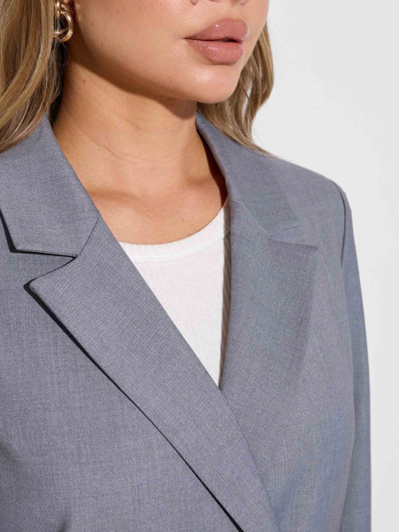 Женский жакет двубортный из вискозы, серый