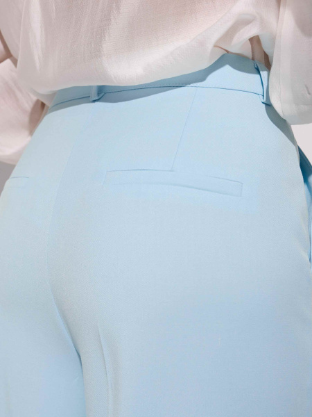 Брюки-палаццо женские из вискозы со стрелками, светло-голубые