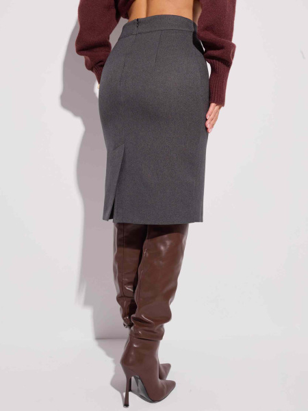 Юбка-карандаш классическая, серая