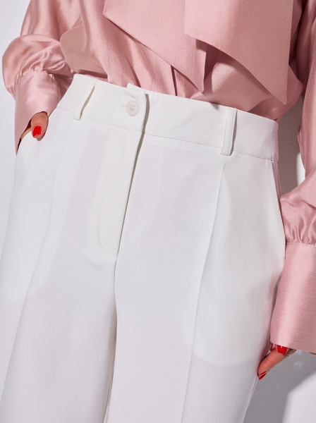 Брюки-палаццо женские из вискозы, белые