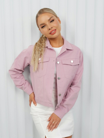 Жакет женский джинсовый, светло-розовый