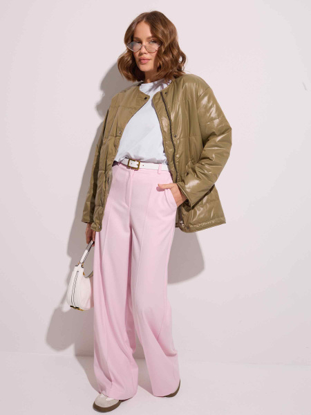 Куртка демисезонная c круглой горловиной, светло-оливковая