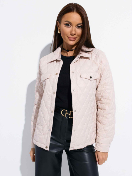 Куртка-рубашка женская стеганая, бежевая