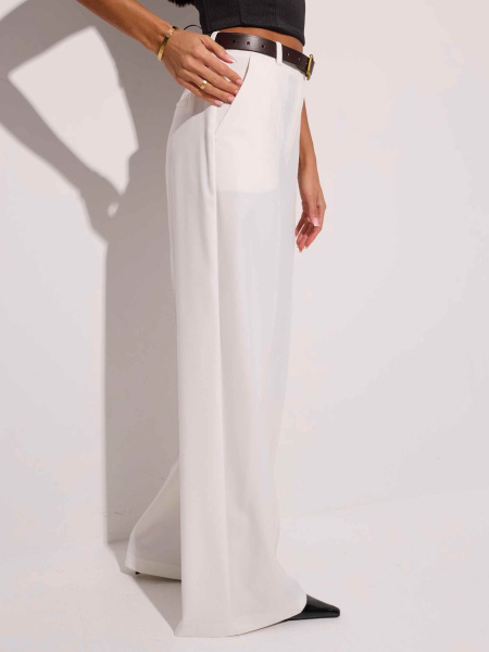 Брюки-палаццо женские из вискозы со стрелками, белые