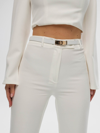 Брюки клеш женские классические, белые