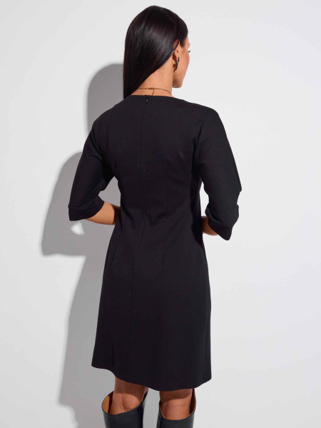 Платье женское трикотажное с рукавом 3/4, черное
