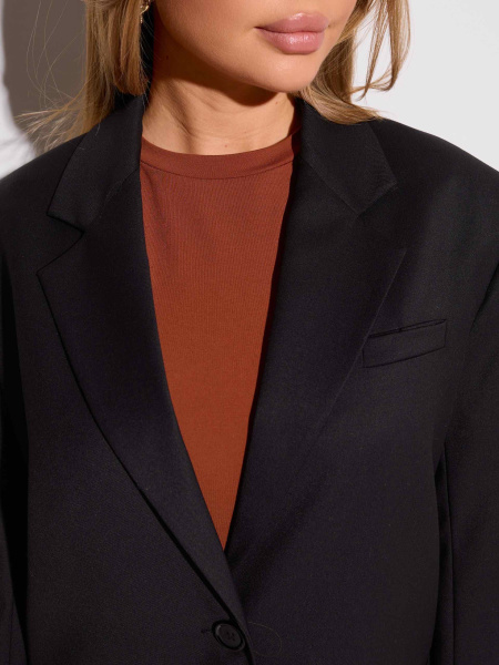 Жакет оверсайз с акцентными плечами, черный