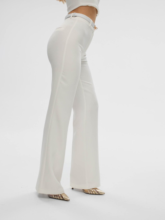 Брюки клеш женские классические, белые