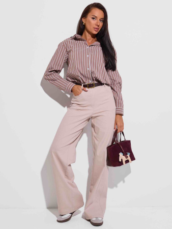 Джинсы трубы женские, бежевые