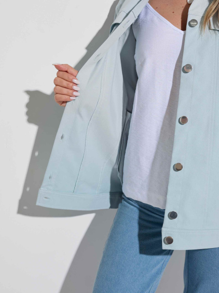 Куртка женская джинсовая удлиненная, мятная