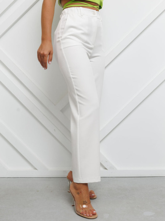 Женские прямые брюки на резинке, белые