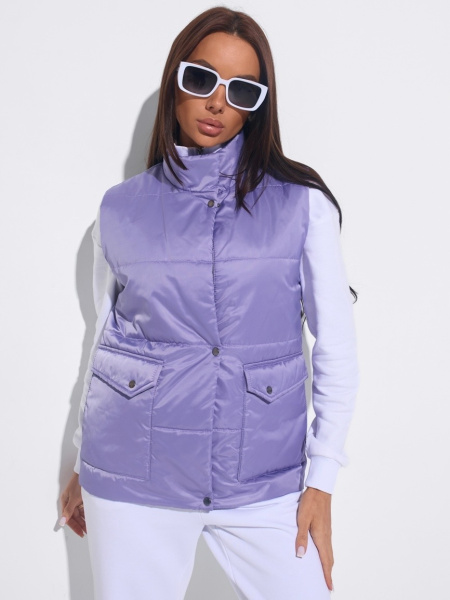 Жилет женский утепленный, сиреневый