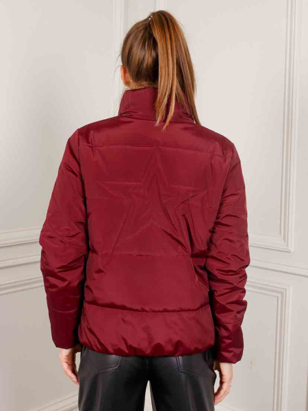 Куртка женская с фигурной стежкой, бордовая