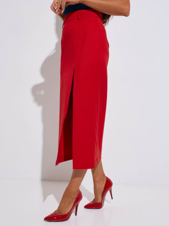 Юбка-миди классическая с разрезом на молнии