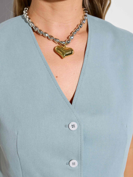 Жилет женский хлопковый, серо-зеленый