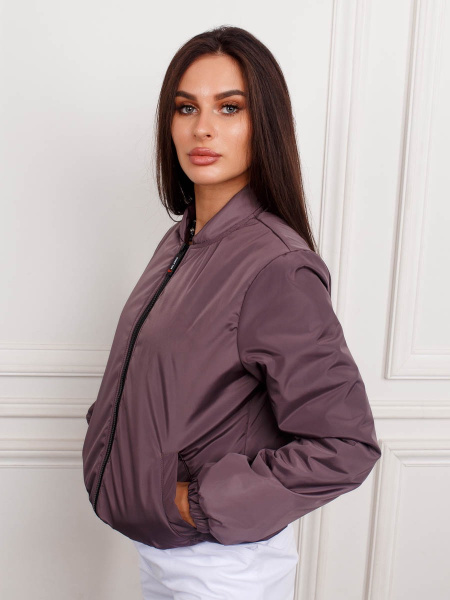 Бомбер женский утепленный, кофейный