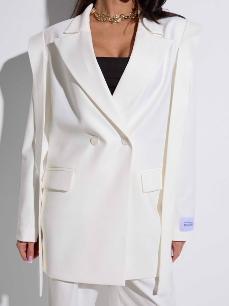 Жакет оверсайз с завязками, белый
