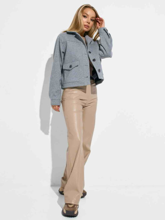 Куртка-рубашка из пальтовой ткани, серая