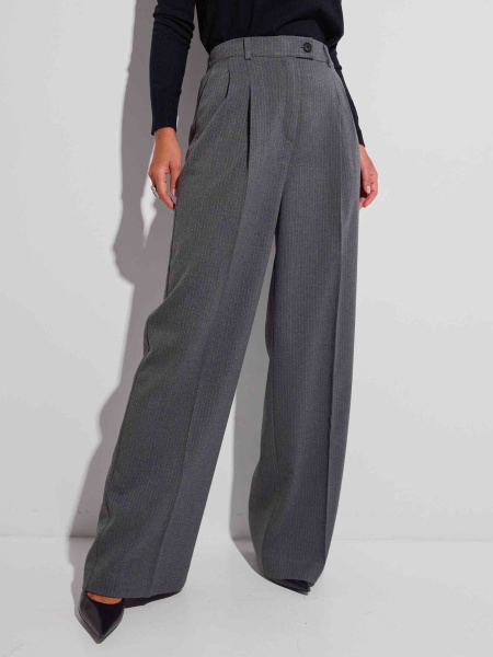 Брюки-палаццо женские из вискозы в полоску, серые