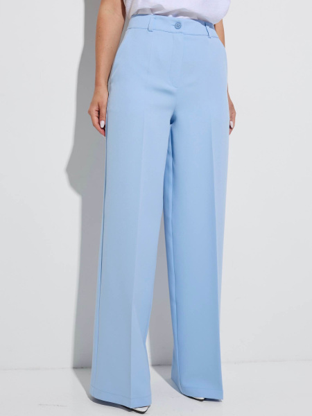 Брюки-палаццо женские классические, голубые