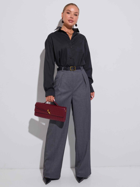 Брюки-палаццо классические из вискозы, графит