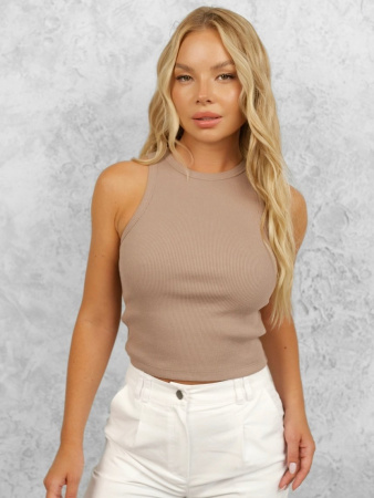 Топ женский базовый, кофейный