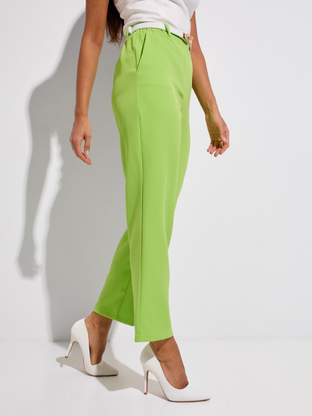 Женские прямые брюки на резинке, лайм