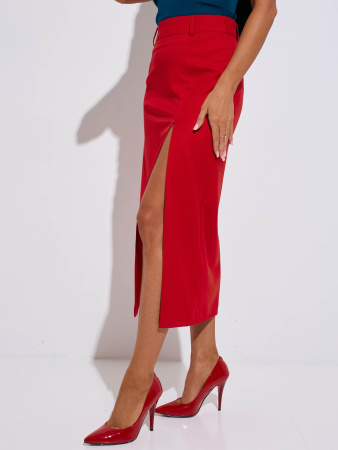 Юбка-миди классическая с разрезом на молнии