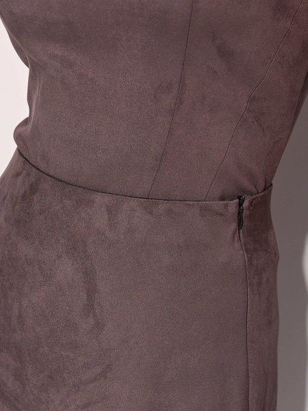 Юбка-трапеция из экозамши, темно-серая