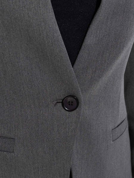 Жакет приталенный из вискозы, темно-серый