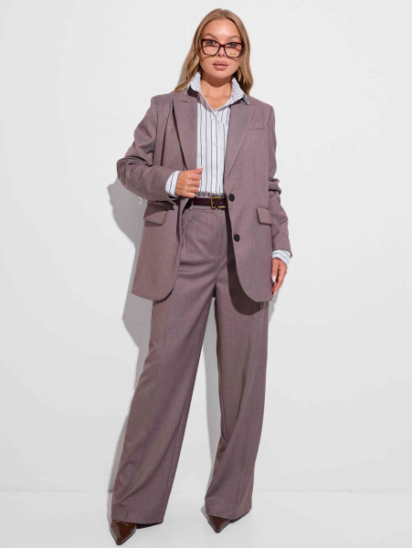 Брюки-палаццо классические из вискозы, капучино 