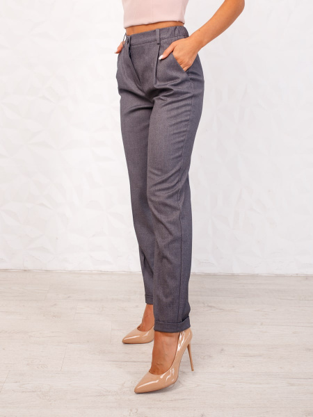 Брюки офисные из вискозы, темно-серые
