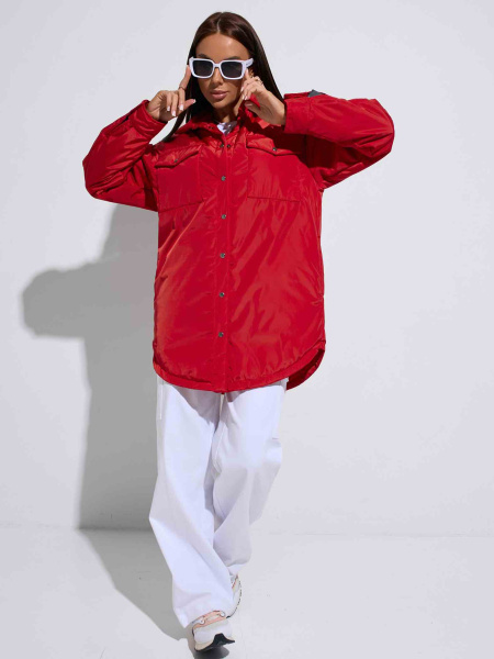 Куртка-рубашка женская, красная