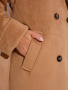 Двубортное женское пальто с поясом, кэмел