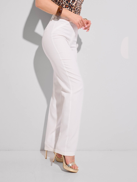 Брюки женские классические с резинкой в поясе, белые