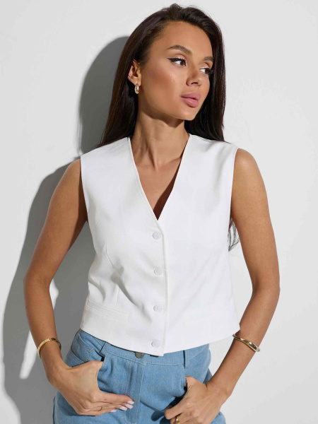 Жилет женский хлопковый, белый