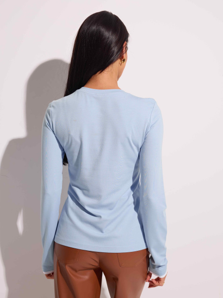 Лонгслив базовый, светло-голубой