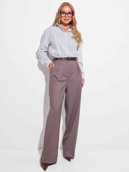 Брюки-палаццо классические из вискозы, капучино 